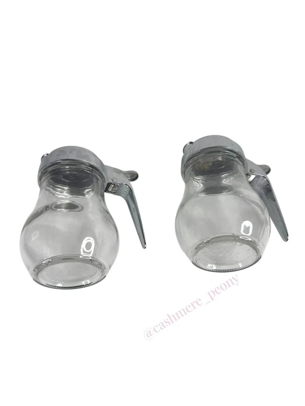 Vintage Set of 2 Dripcut by Traex Glass Syrup Dispensers 206J Dane Wisconsin